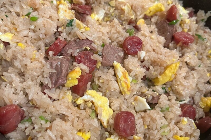 Easy Fried Rice with Beef & Chinese Sausage