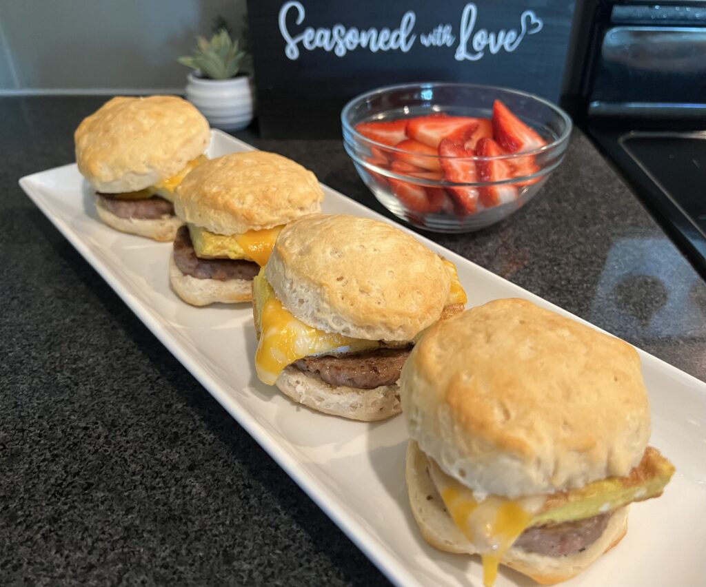 Simple Sausage Egg and Cheese Biscuits